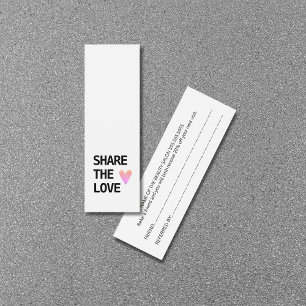 Elegant Black White Pastel Heart Referral Card