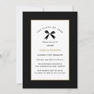 Elegant Black & White Photo Graduation Party Invitation