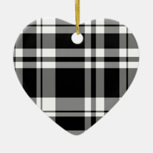 elegant black white plaid pattern ceramic tree decoration