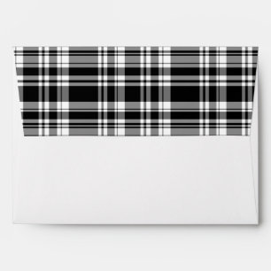 elegant black white plaid pattern envelope