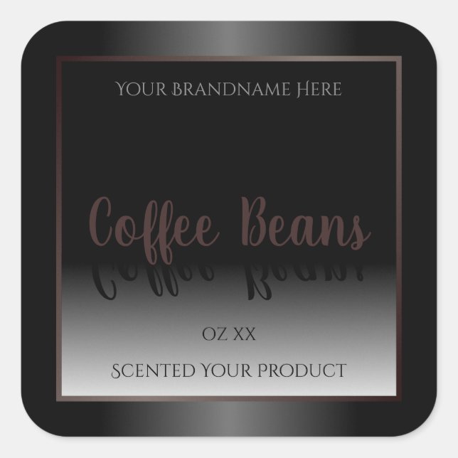 Elegant Black White Product Labels Burgundy Frame (Front)