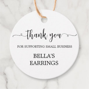 Elegant Black White Promotion Package Insert Tags