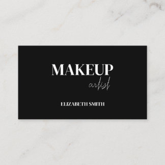 Elegant black &white QR code makeup artist Business Card