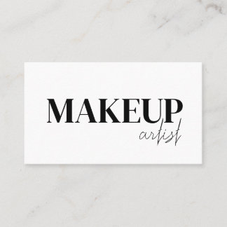 Elegant black &white QR Code makeup artist Business Card