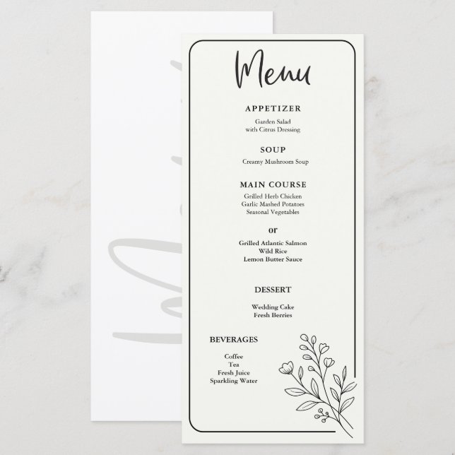 Elegant Black & White Reception (Front/Back)