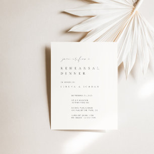 Elegant Black & White Rehearsal Dinner Invitation