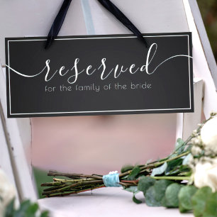 Elegant Black & White Reserved Seat Wedding Sign