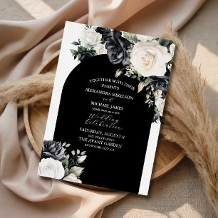 Elegant Black White Rose Wedding