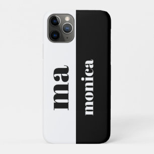 Elegant black &white script monogram initial  Case-Mate iPhone case