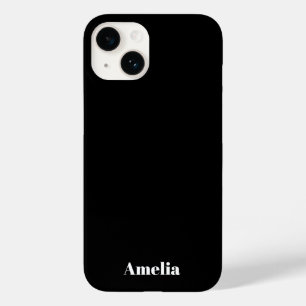 Elegant Black white script Personalised Name Case-Mate iPhone 14 Case