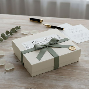  Elegant black white script wedding return address