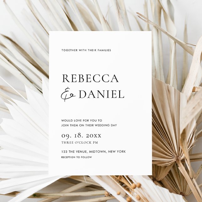 Elegant Black & White Simple Minimal Wedding Invitation (Creator Uploaded)