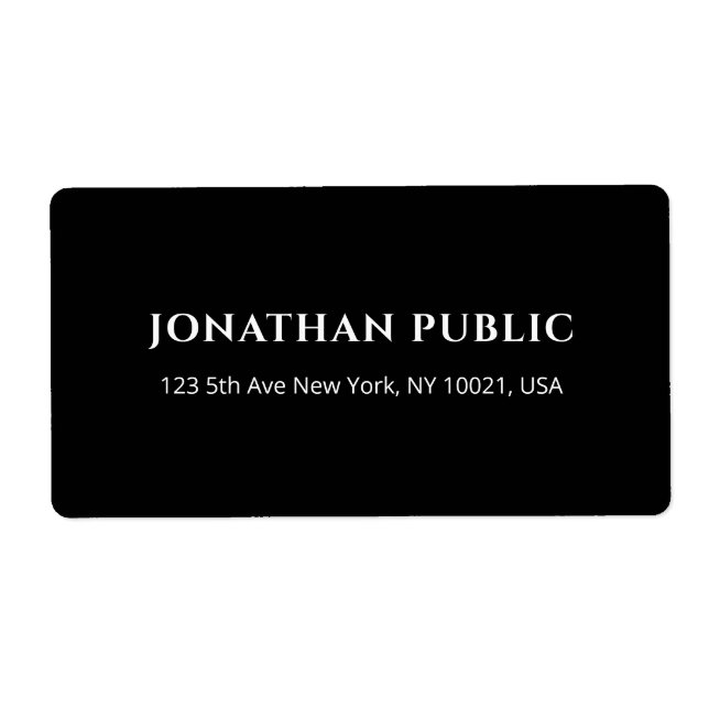 Elegant Black White Simple Template Shipping (Front)