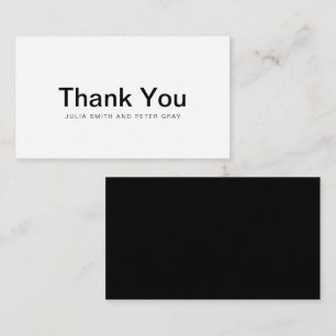 Elegant Black & White Simple Wedding Thankyou Card
