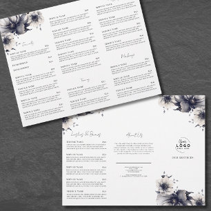 Elegant Black White Spa Services Menu Bochure