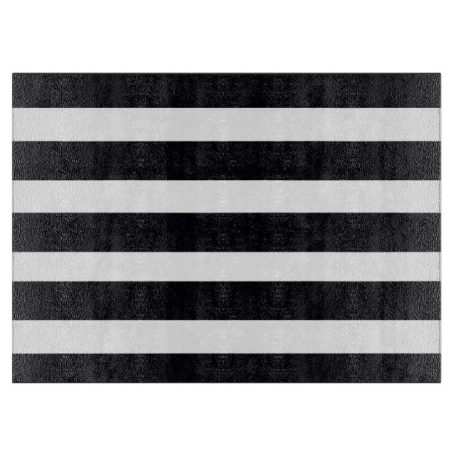 Elegant Black & White Striped Simple Chic Cutting Board (Front)