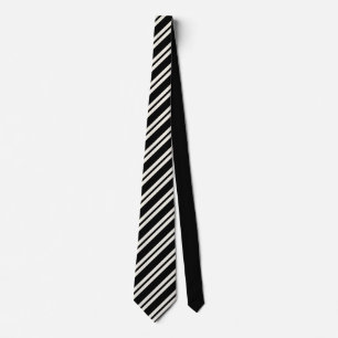 Elegant black &white stripes groomsmen wedding tie
