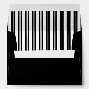 Elegant Black White Stripes Wedding Envelope