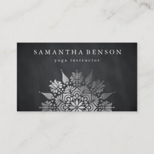 Elegant Black & white Sun Logo Yoga Business Card