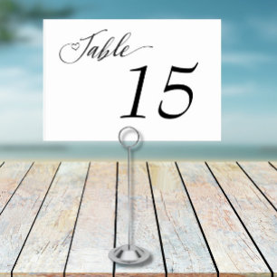 Elegant Black White Table number