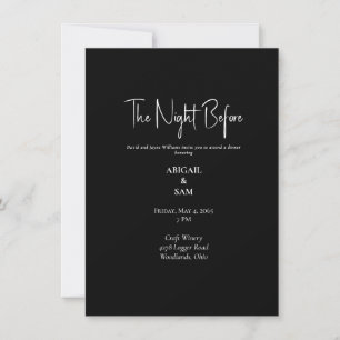 Elegant Black & White The Night Before Rehearsal Invitation