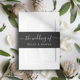 Elegant Black & White The Wedding Of Invitation Belly Band