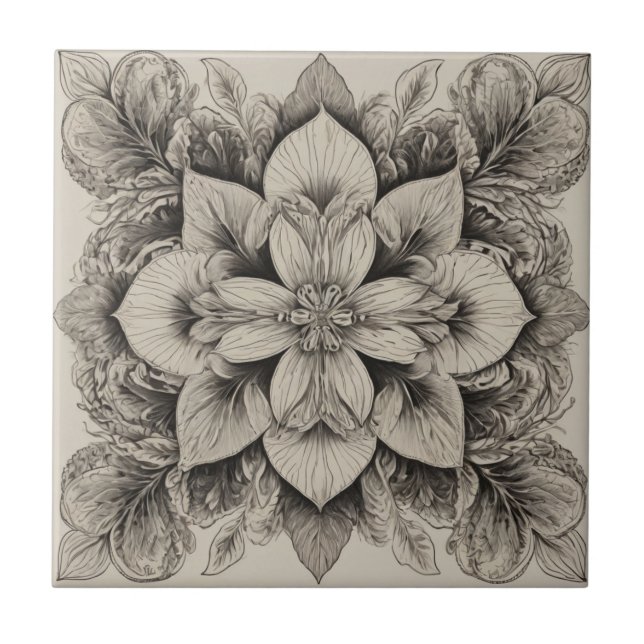 Elegant Black & White  Tile (Front)