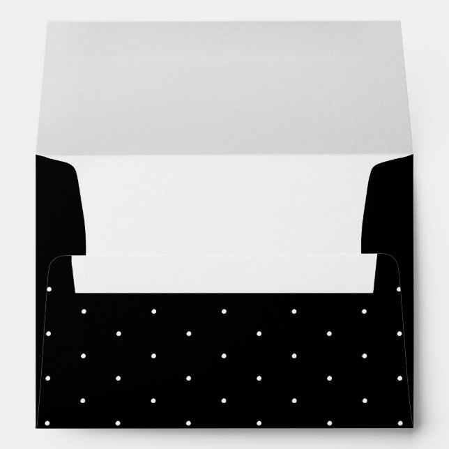 Elegant Black white tiny polka dots modern Envelope (Back (Bottom))