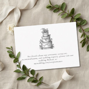 Elegant Black White Toile French Manor Wedding  Enclosure Card