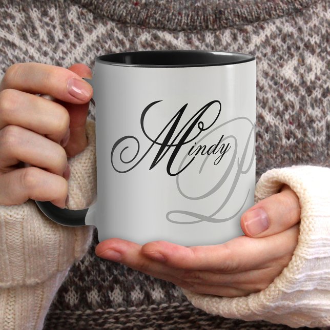 Elegant Black White Typography Mug (Creator Uploaded)