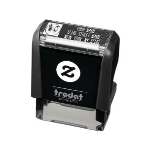 Elegant Black & White Unisex Hair Salon Self-inking Stamp