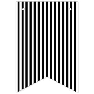 Elegant Black White Vertical Lines Geometric Bunting