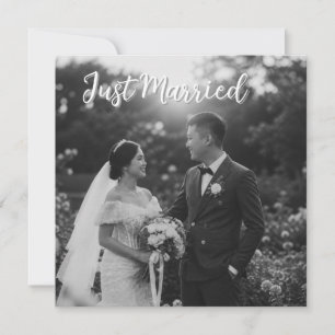 Elegant Black & White Wedding Announcement