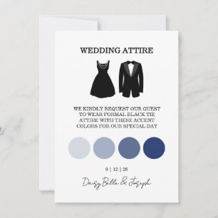 Elegant Black & White Wedding Attire Card