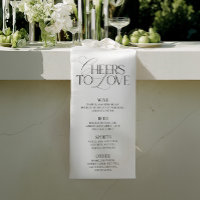 Elegant Black & White Wedding Bar Menu Banner