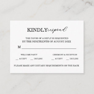 Elegant Black & White Wedding Enclosure Card