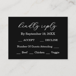 Elegant Black & White Wedding Enclosure Card