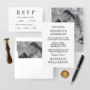 Elegant Black & White Wedding Enclosure Card