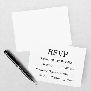 Elegant Black & White Wedding Enclosure Card