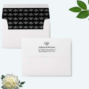 Elegant Black & White Wedding Envelope
