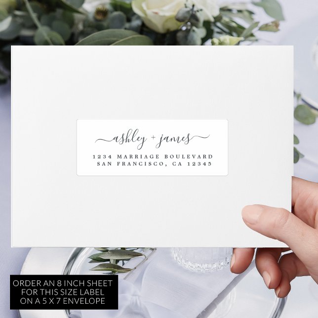 Elegant Black White Wedding Guest Address Labels (Creator Uploaded)