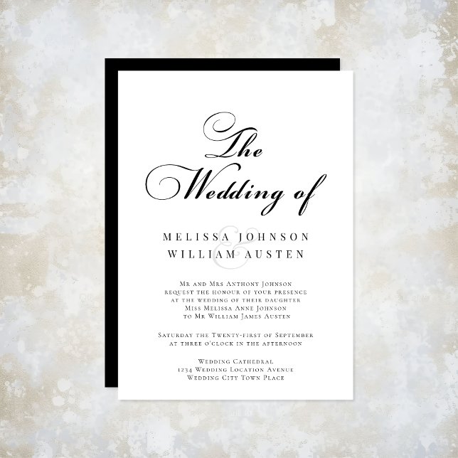 Elegant Black & White Wedding Invitation (Creator Uploaded)