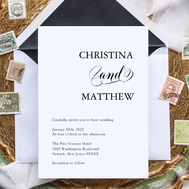Elegant Black White Wedding Invitation (Creator Uploaded)