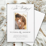 Elegant Black & White Wedding Invitation & Photo<br><div class="desc">Announce your special day with our stunning Black & White Wedding Invitation featuring an elegant script and a personalised photo of the happy couple. This classic design exudes sophistication and romance, making it the perfect choice for couples who appreciate timeless beauty. Features: Personalised Photo: Showcase your love with a cherished...</div>