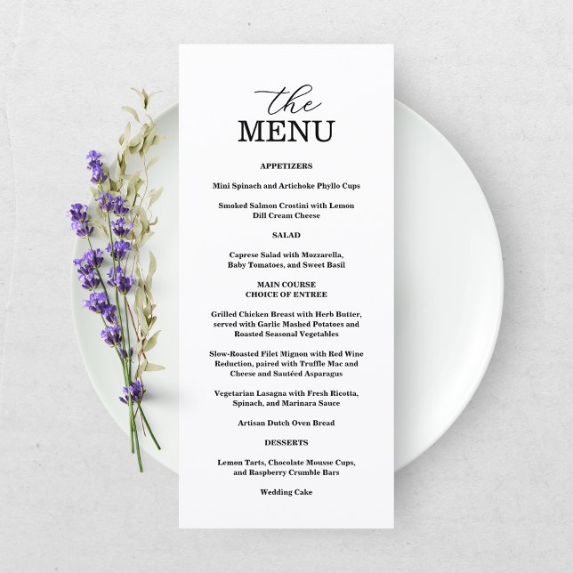 Elegant Black & White Wedding Menu (Creator Uploaded)