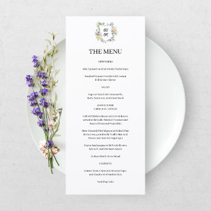 Elegant Black & White Wedding Menu