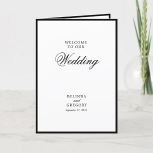 Elegant Black White Wedding Order of Service Programme