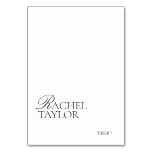 Elegant Black & White Wedding Place Card