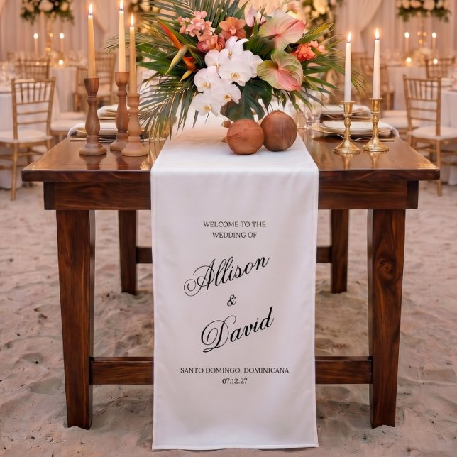 Elegant Black White Wedding Reception Table Decor  Short Table Runner (Creator Uploaded)