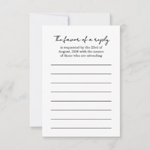 Elegant Black & White Wedding Response Card